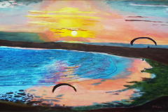 Sunset Para gliders over Ocean Grove  - Ian McCubbin
