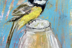 Great Tit'   - bird on a bottle   - sheila garden